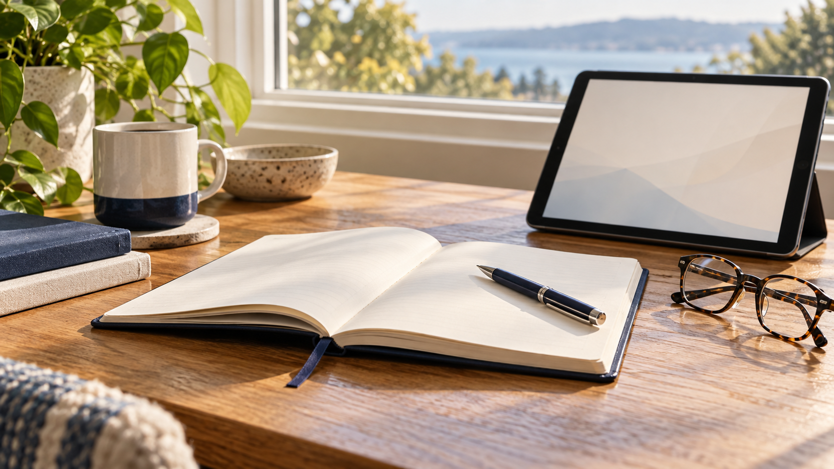 Notebook and tablet ready for retirement research